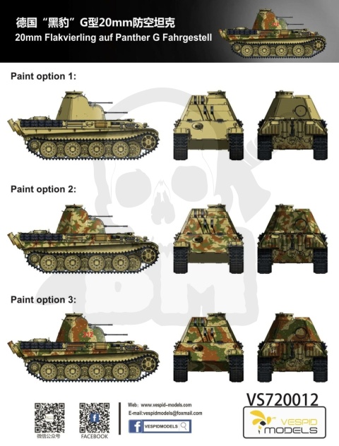 Vespid Models 720012 Panther G 20mm Flakvierling auf Fahrgestell 1:72