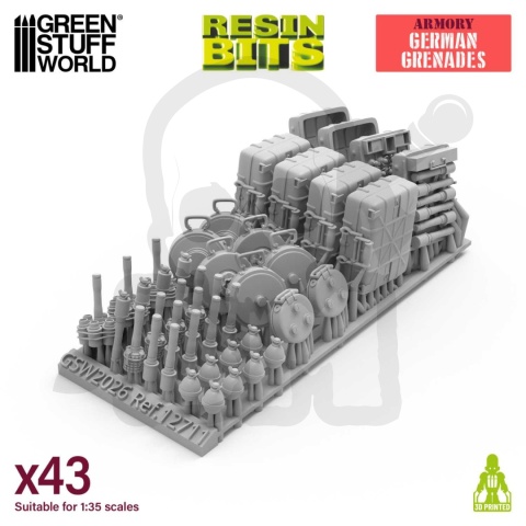 3D Printed Set Armory WWII German Grenades 1:35 niemieckie miny i granaty