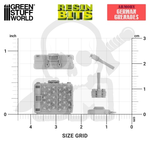3D Printed Set Armory WWII German Grenades 1:35 niemieckie miny i granaty