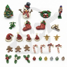 3D Printed Set Miscelaneous Christmas Decorations 1:48-1:35 - dekoracje świąteczne