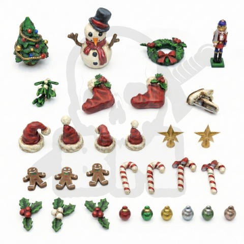 3D Printed Set Miscelaneous Christmas Decorations 1:48-1:35 - dekoracje