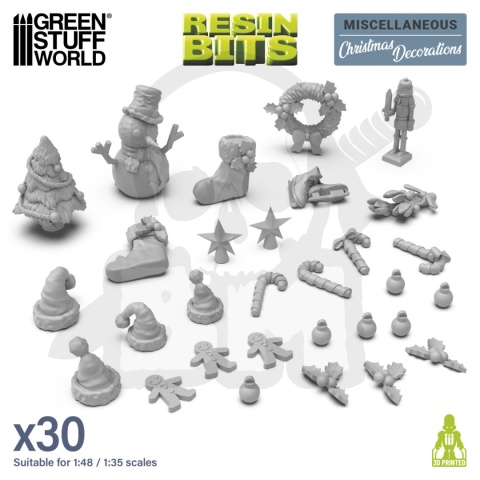 3D Printed Set Miscelaneous Christmas Decorations 1:48-1:35 - dekoracje