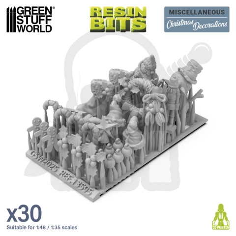 3D Printed Set Miscelaneous Christmas Decorations 1:48-1:35 - dekoracje