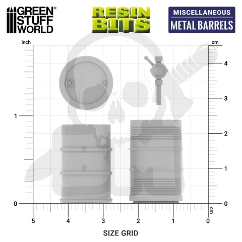 3D Printed Set Modern and Sci-fi Metal Barrels 1:35 zestaw beczek do makiet