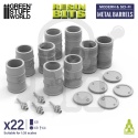 3D Printed Set Modern and Sci-fi Metal Barrels 1:35 zestaw beczek do makiet