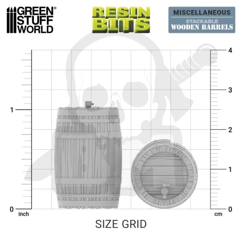 3D Printed Set Stackable Wooden Barrels 1:35 zestaw beczek do makiet