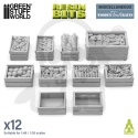 3D Printed Set Wooden Food Crates 1:48 zestaw żywicznych skrzynek 12 szt.