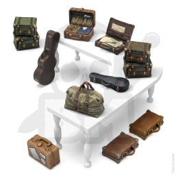 3D printed set Miscelaneous Travel Suitcases 1:35 torby do modeli i dioram