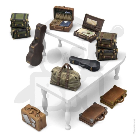 3D printed set Miscelaneous Travel Suitcases 1:35 torby do modeli i dioram