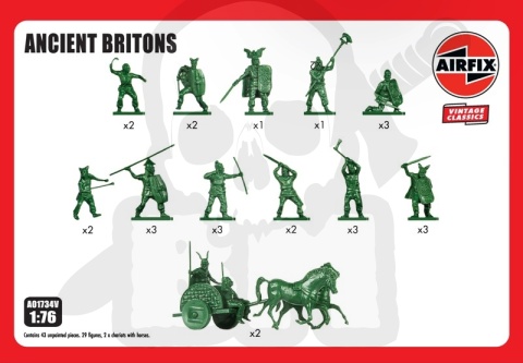 Airfix 01734V Ancient Britons1:76 wojownicy + 2 rydwany
