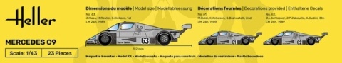 Heller 80107 Mercedes C9 1:43 model samochodu wyścigowego