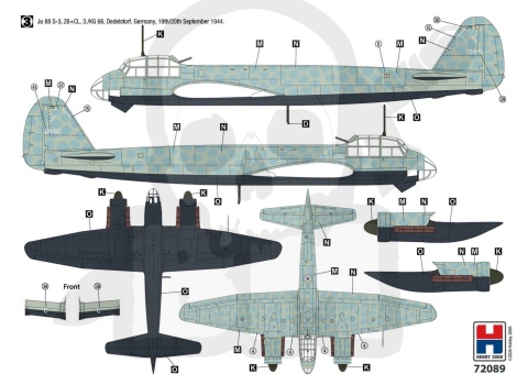 Hobby 2000 72089 Junkers Ju 88 S-3 1:72 model samolotu