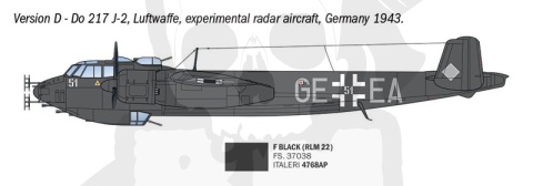 Italeri 91266 Dornier Do 217 J1/J2 Nachtjäger 1:72 model samolotu