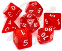 Kości RPG 7 szt. czerwone perłowe Rebel - Dice Pearl 7-Set Red