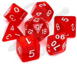 Kości RPG 7 szt. czerwone perłowe Rebel - Dice Pearl 7-Set Red