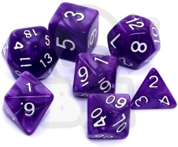 Kości RPG 7 szt. fioletowe perłowe Rebel - Dice Pearl 7-Set Purple