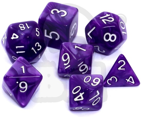 Kości RPG 7 szt. fioletowe perłowe Rebel - Dice Pearl 7-Set Purple