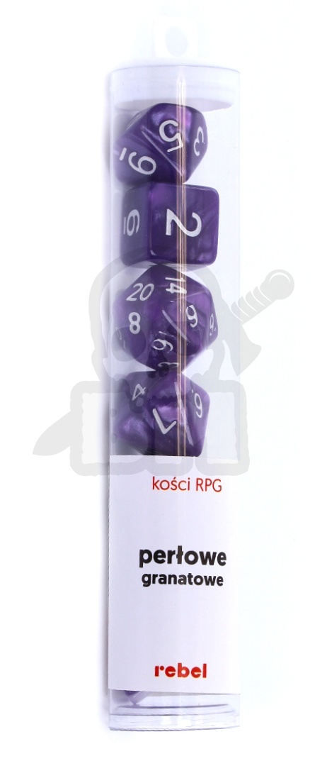 Kości RPG 7 szt. fioletowe perłowe Rebel - Dice Pearl 7-Set Purple
