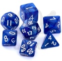 Kości RPG 7 szt. niebieskie perłowe Rebel - Dice Pearl 7-Set Dark Blue