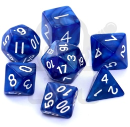 Kości RPG 7 szt. niebieskie perłowe Rebel - Dice Pearl 7-Set Dark Blue