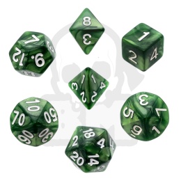 Kości RPG 7 szt. zielone perłowe Rebel - RPG Dice Pearl 7-Set Green