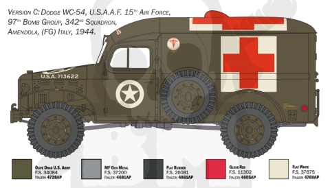 Italeri 90226 Dodge WC54 Ambulance 1:35 model pojazdu wojskowego