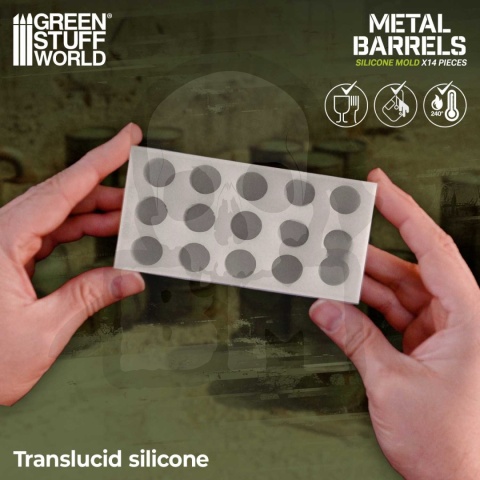 Silicone Molds - Metal Barrels 1:48 - sillikonowe formy beczki