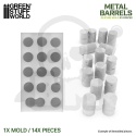 Silicone Molds - Metal Barrels 1:48 - sillikonowe formy beczki