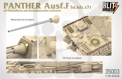 Takom 35003 Panther Ausf. F mit Schmalturm und Gummisparende Laufwerke Sd.kfz. 171 1:35