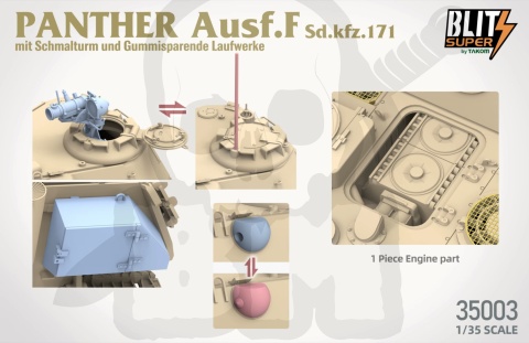 Takom 35003 Panther Ausf. F mit Schmalturm und Gummisparende Laufwerke Sd.kfz. 171 1:35