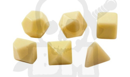 Kości RPG 6 szt bez symboli kość słoniowa zestaw K4 6 8 10 12 20 Opaque Polyhedral Ivory Set of 6 blank dice