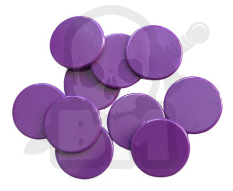 Żetony 22x1,7 mm fioletowe 10 szt. liczniki