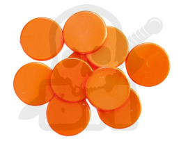 Żetony 22x1,7 mm pomarańczowe 10 szt. liczniki