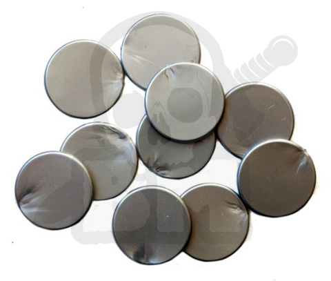 Żetony 22x1,7 mm srebrne 10 szt. liczniki