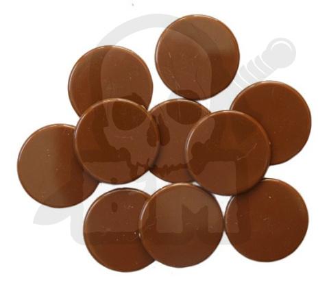 Licznik żeton 25x2 mm brązowy kpl. 10 szt.