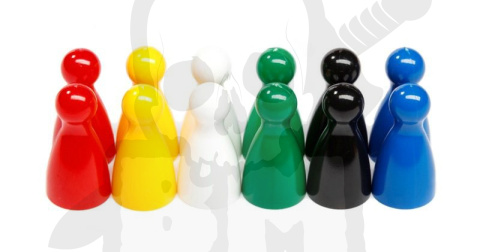 Pionki do gry - kolorowe z główką 12 szt.