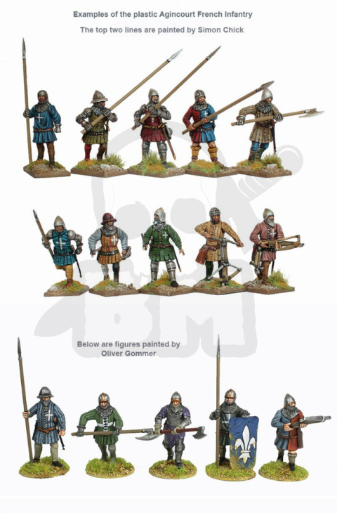 Agincourt French Infantry 1415-29 - francuska piechota - 12 szt.