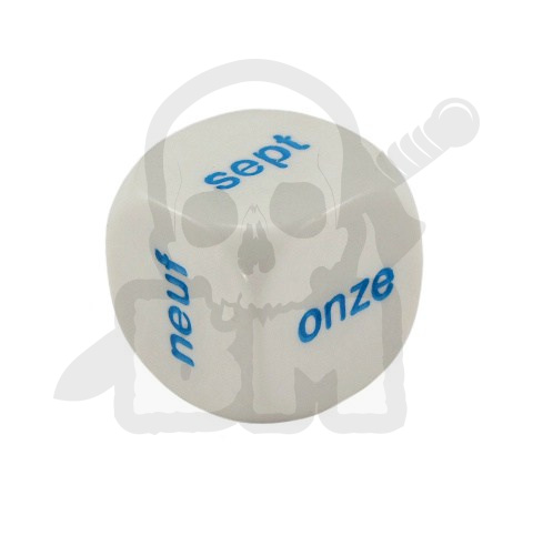 French Word Numbers Seven to Twelve 20 mm kostka język francuski K6 7-12