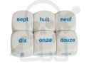 French Word Numbers Seven to Twelve 20 mm kostka język francuski K6 7-12