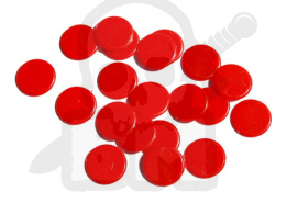 Żetony 15x1,4 mm czerwone 20 szt. pchełki liczniki