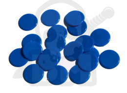 Żetony 15x1,4 mm niebieskie 20 szt. pchełki liczniki