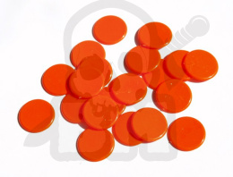 Licznik żeton 15x1,4 mm pomarańczowy / orange kpl. 20 szt. pchełki