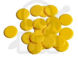 Żetony 15x1,4 mm żółte 20 szt. pchełki liczniki