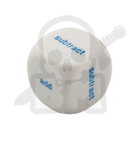 Math Operator Word Two Function + – Dice 20 mm RPG kostka K6 matematyczna
