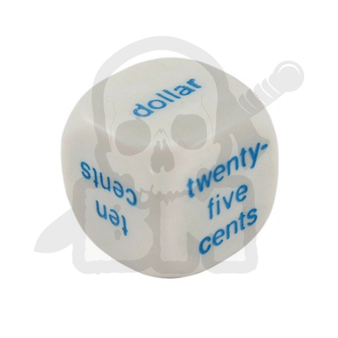 Money Word Dice 20 mm RPG kostka K6 pieniądze