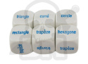Shapes Word French Dice 20 mm kostka K6 figury geometryczne kostka językowa francuska