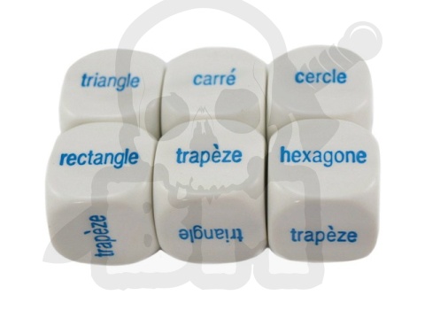 Shapes Word French Dice 20 mm kostka K6 figury geometryczne kostka językowa francuska