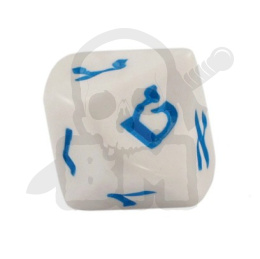 Kość żydowska K10 - kostka Hebrew 1-10 White/blue d10
