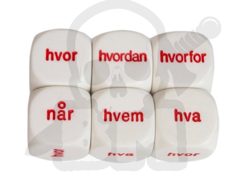 Norwegian Interrogatory Dice 20 mm kostka K6 językowa norweska pytania