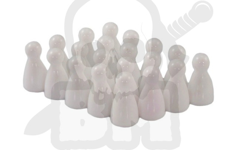 Pionki do gry - białe z główką 20 szt. Pionek